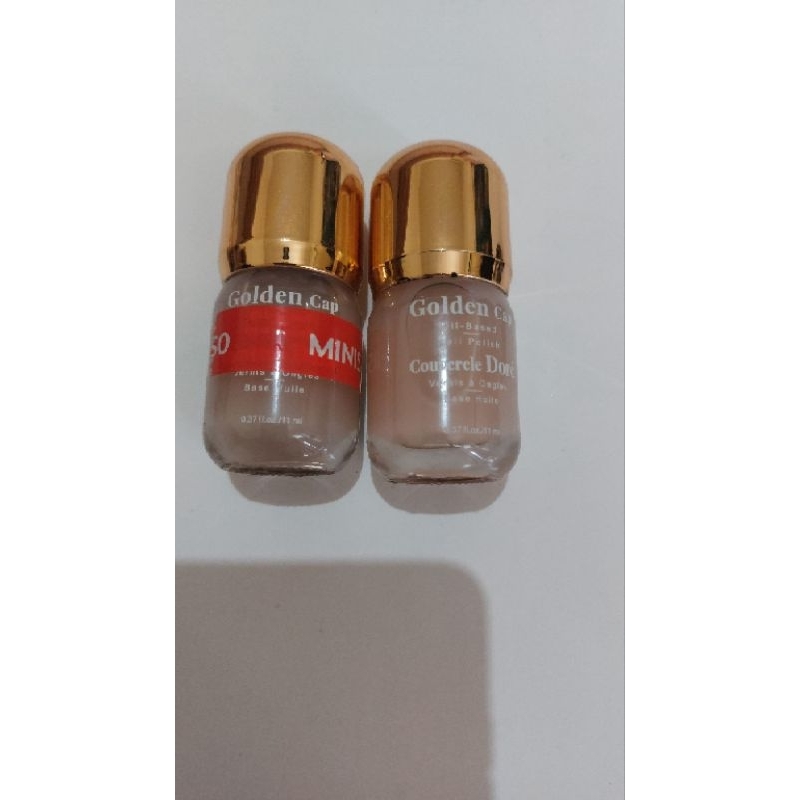 Miniso nail polish kutek pink nude, clear polish