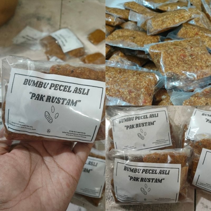 

PROMO!! Sambal Bumbu Pecel Asli Pak Rustam 1pack isi 6 pcs || Pakai Kacang Tanah Asli Tanpa Bahan Pengawet.