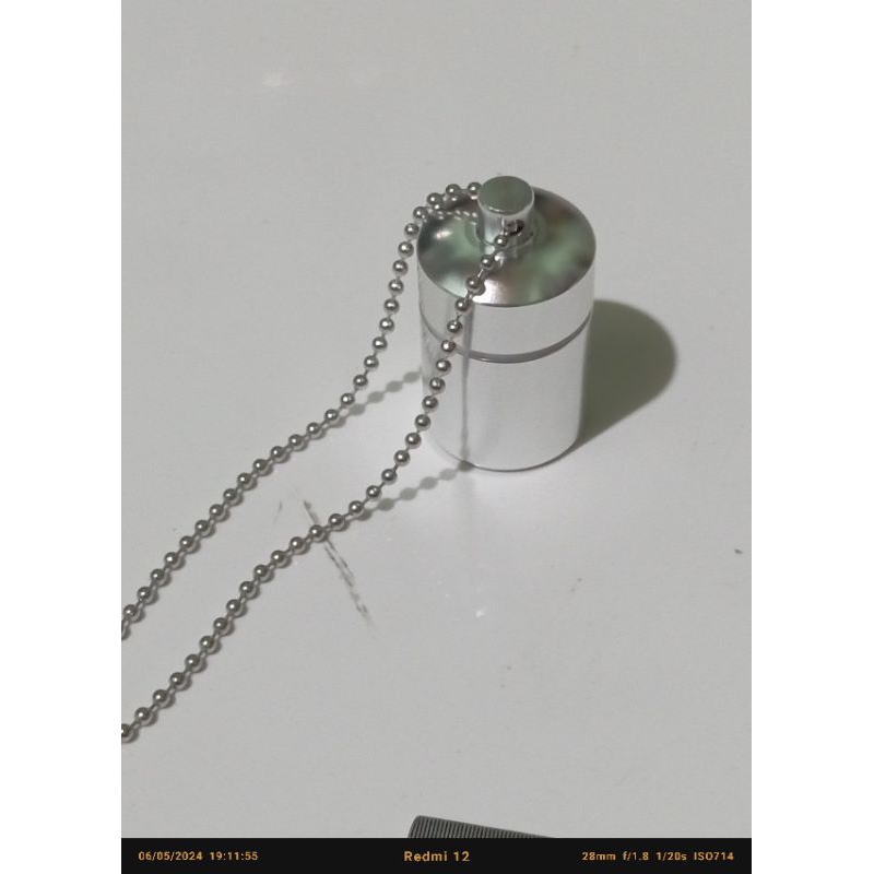 RcWL [COD ] Liontin tabung minyak aluminium buka tutup