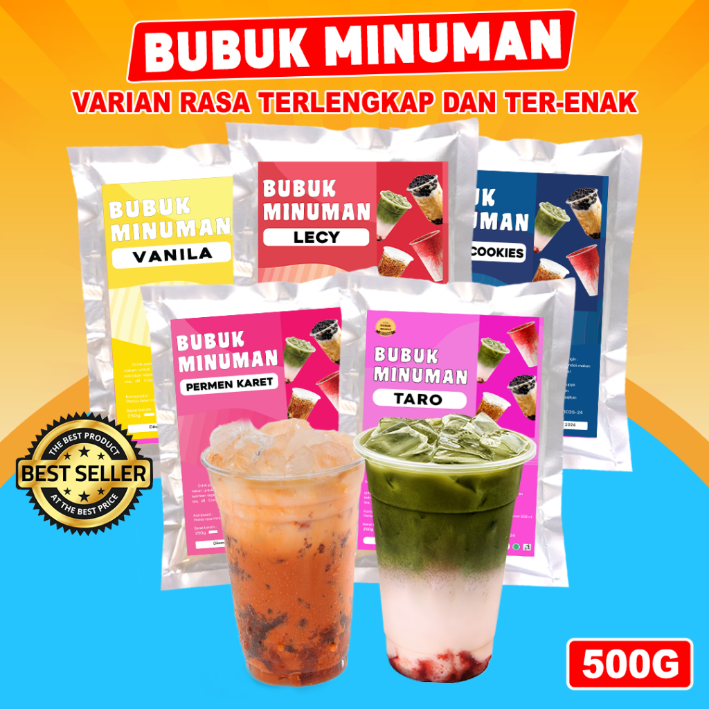 

BUBUK MINUMAN RASA / SERBUK MINUMAN 500G / BUBUK MINUMAN ANEKA RASA / BUBUK MINUMAN PREMIUM 500G