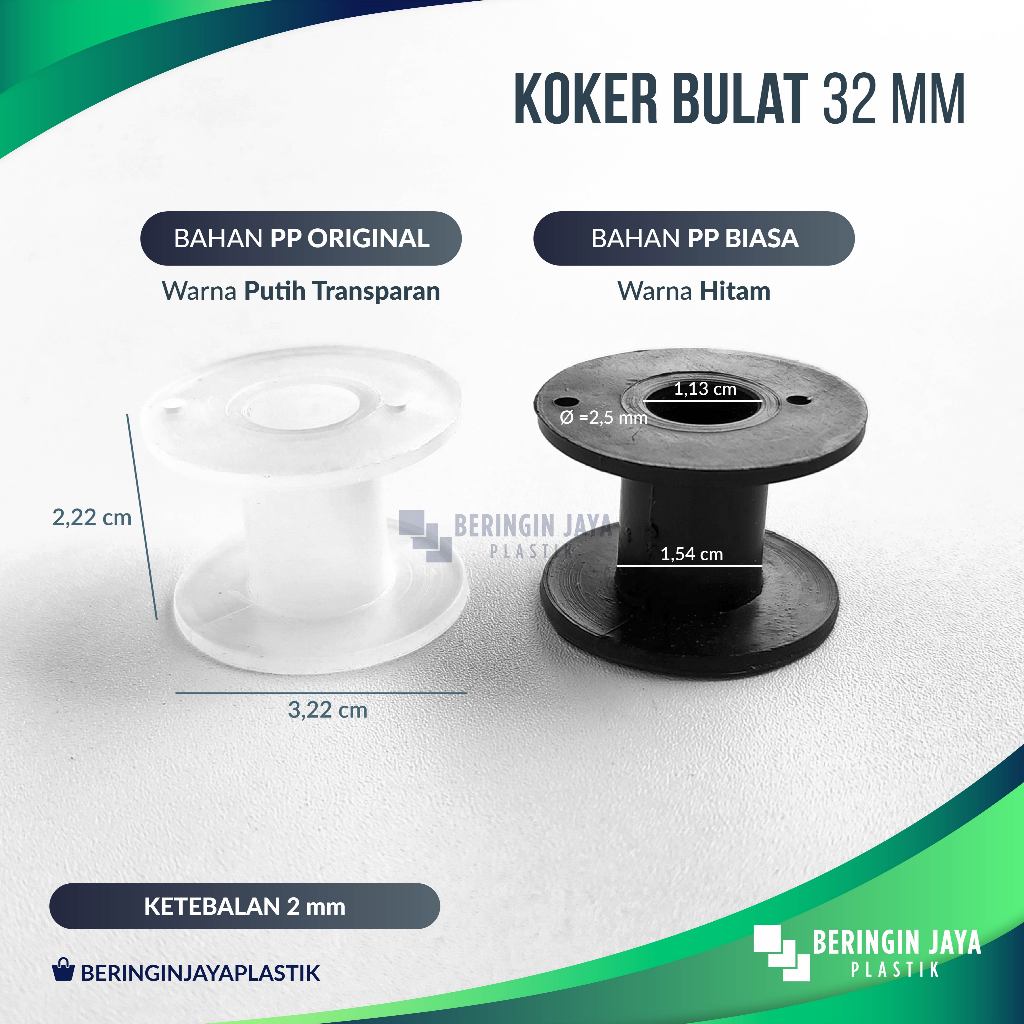 Koker Bulat 32 x 22 mm (As 11,3 mm) Tempat Lilitan Crossover Pasif / Bobin Bobbin Bulat Tahan Panas 