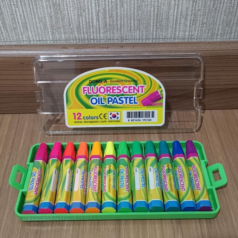 

KODE N5J2 Oil Pastel Crayon Donga 12 Warna Fluorescent Korea