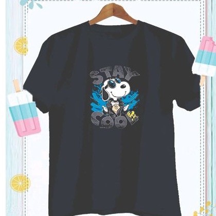 BAJU KAOS ATASAN ANAK CEWEK COWOK / BAJU ANAK UNISEX MOTIF SNOOPY DOG BAHAN KATUN ADEM - PD650