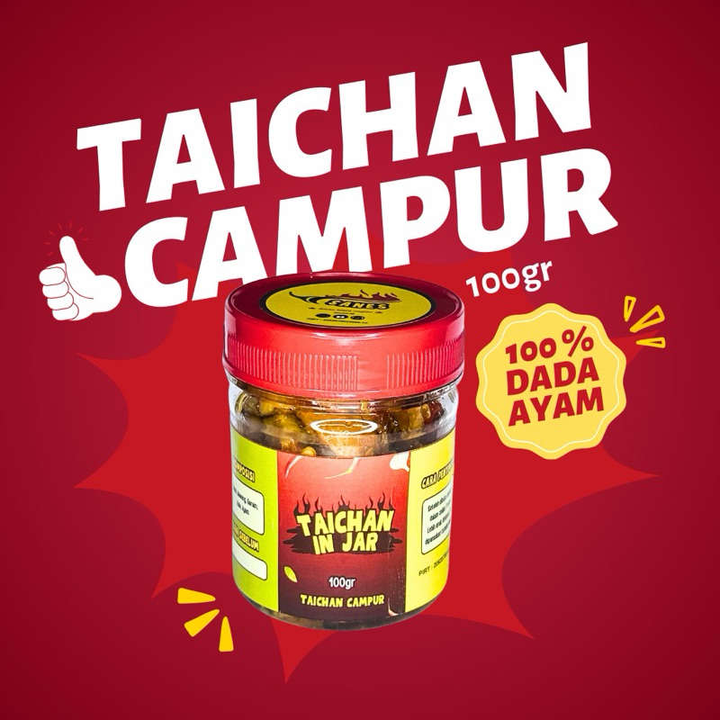 

TAICHAN IN JAR CAMPUR LAUK TAICHAN 100 gram SANES SAMBAL TAICHAN ISI AYAM POTONGAN DADU GURIH ENAK GARANSI 100%