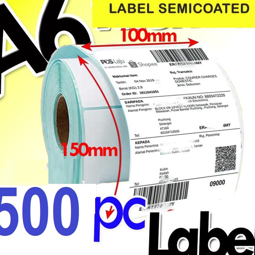 

Ready Laris Bozzbuy SMARTCOM Label STICKER THERMAL BARCODE 1x15mm 1x15cm isi 5 PCS Size A6