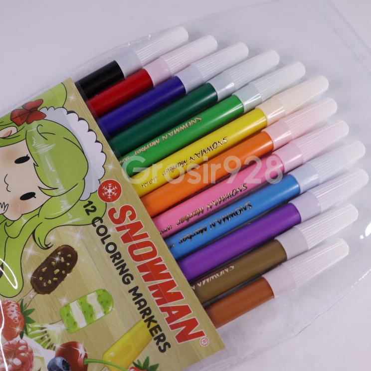 

Murah Surprise Spidol 12 warna Snowman Coloring Pencil PW12A