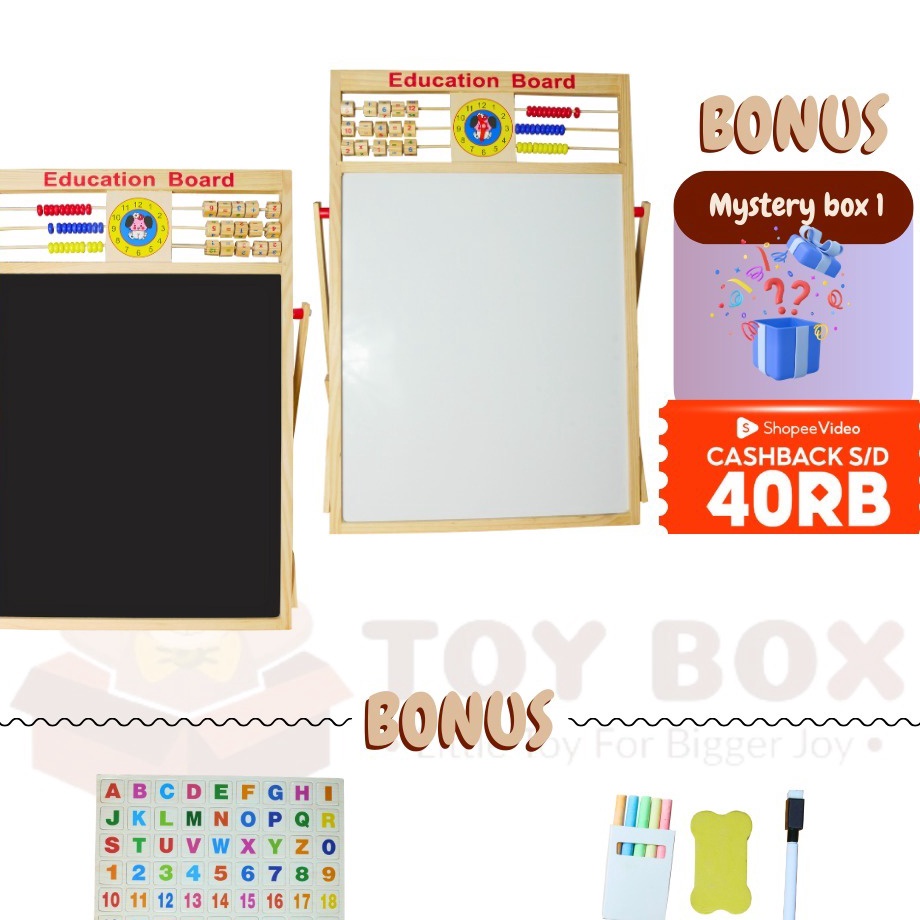 

Paket Promo Mainan Uk Large 2in1 Education Board Black dan Whiteboard Papan Tulis Belajar Menggambar Berhitung Anak Dengan Sempoa Berhitung TK89 Model Berdiri Besar