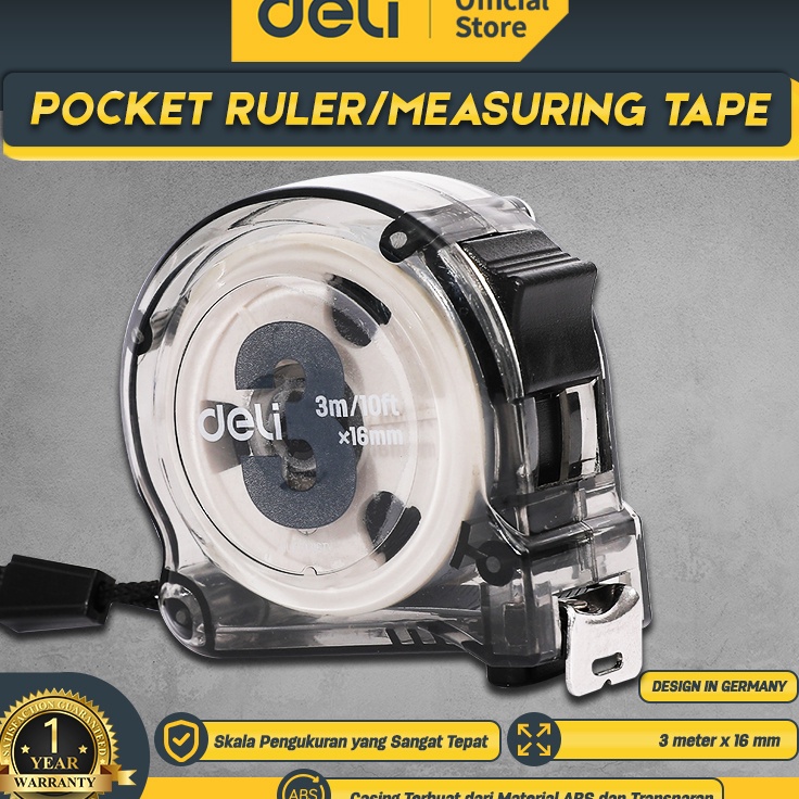 

Grosir Khusus Deli Tools Pocket Ruler Measuring Tape Meteran Tukang Panjang 3 5 Meter Material ABS Pengukuran Sangat Tepat EDL27X