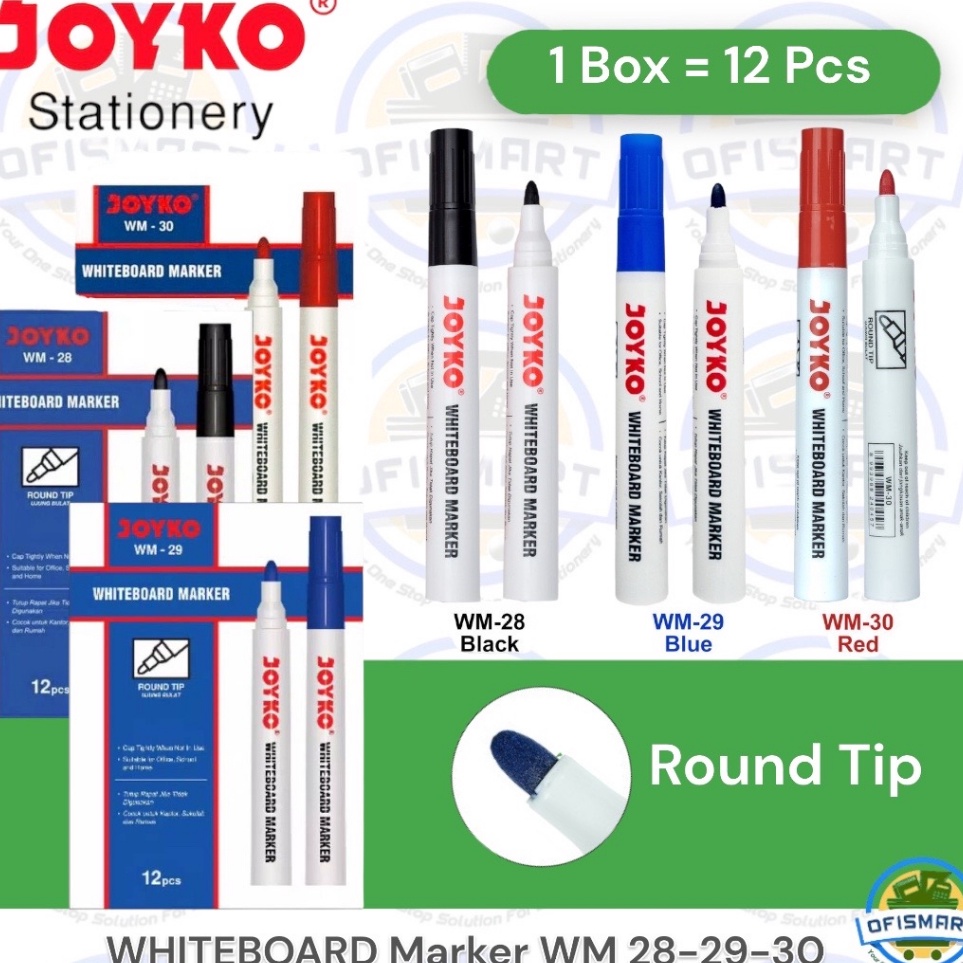 

KODE E9Z3 Joyko Whiteboard Marker WM Spidol Papan Tulis 1Box12PCs