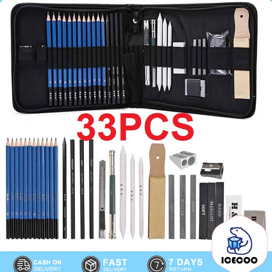 

KODE W4M3 33PCSSet Sketch Pensil Pisau Penghapus dan Pensil Gambar untuk Keperluan Sekolah Pencil Drawing Set