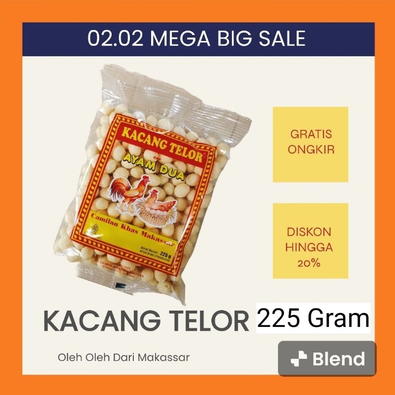 

Kacang Telor Ayam Dua Cemilan Khas Makassar isi 225 Gram