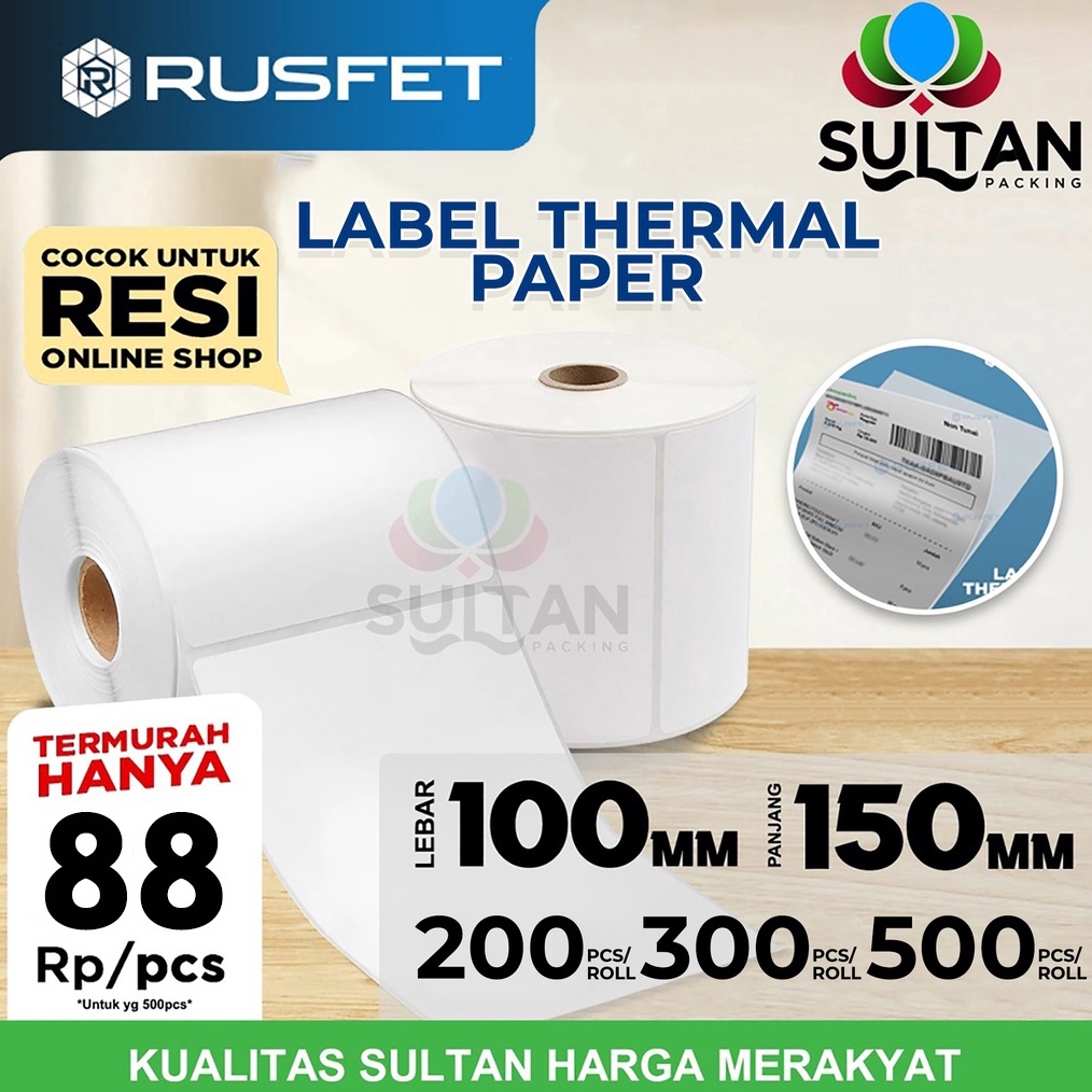 

ART X84Q Label Kertas Sticker Thermal Rusfet Resi Paper stiker printer barcode POS onlineshop