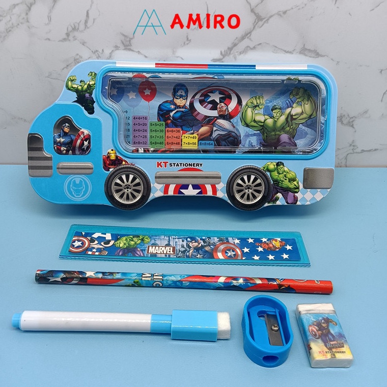 

ART W19Q Kotak Pensil Kaleng motif mobil Pensil Case 2 Tingkat Karakter Lucu