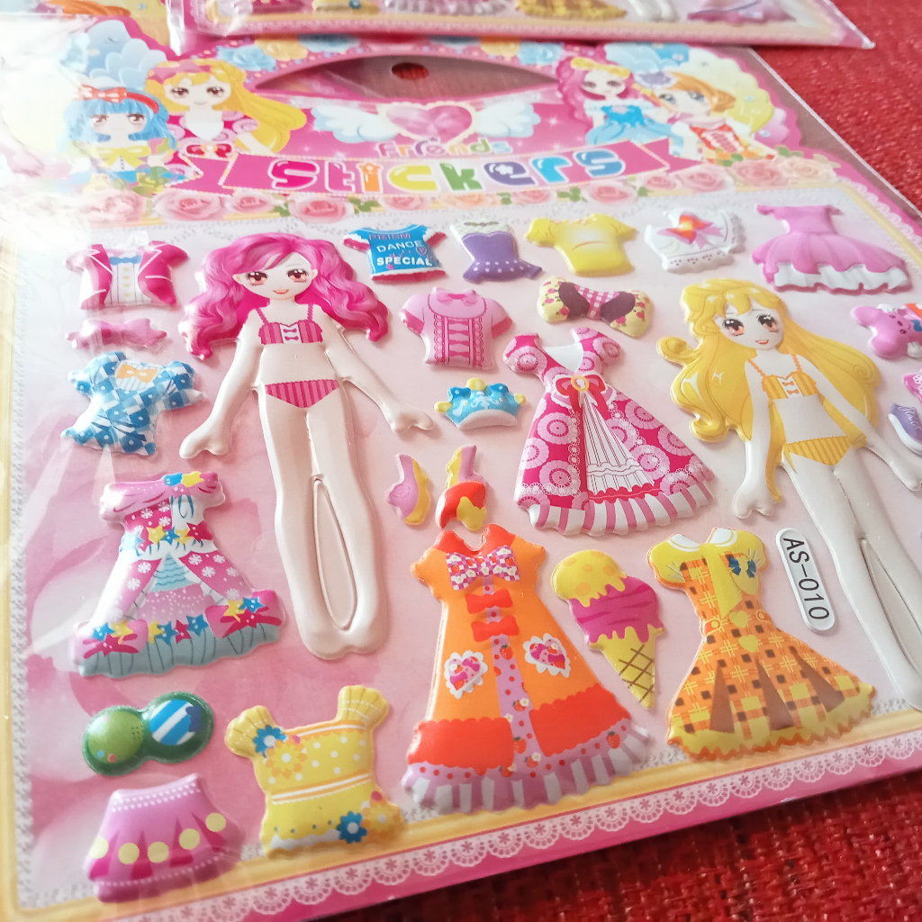 

Stiker tas Medium | Stiker Fashion Bongkar Pasang | Stiker timbul mainan anak cewek ukuran tanggung