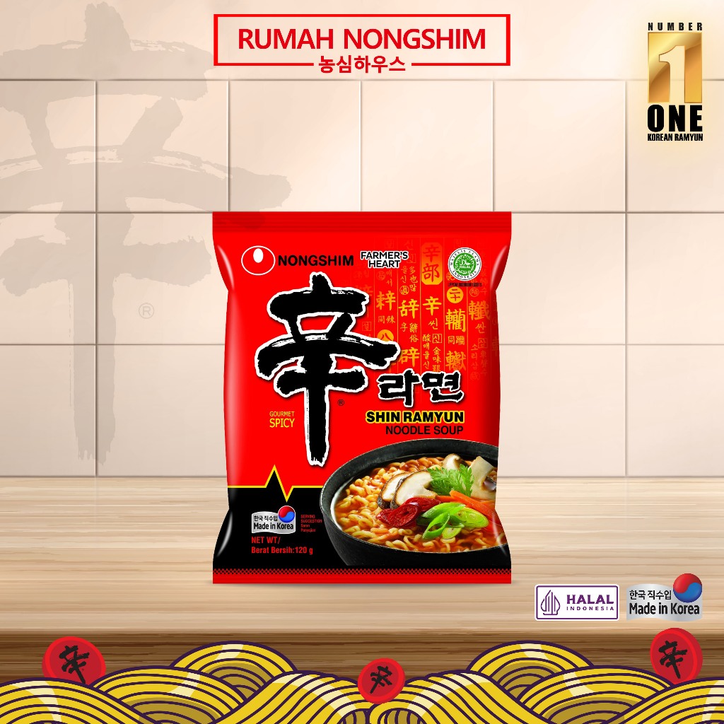 

Nongshim SHIN RAMYUN ORIGINAL 120g Mi Kuah Rasa Jamur Pedas Halal Indonesia Asli dari Korea