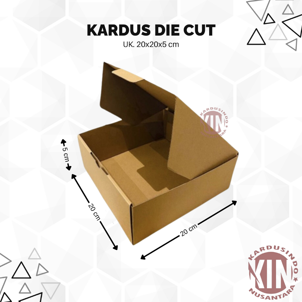 

Kardus Die cut packing polos baru uk 20x20x5 cm