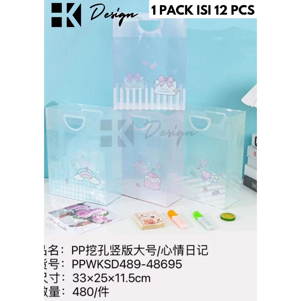 

[48695 12 PCS] PAPERBAG MOTIF UKURAN 33X25X11.5 TAS KADO ULANG TAHUN GOODIE BAG MOTIF