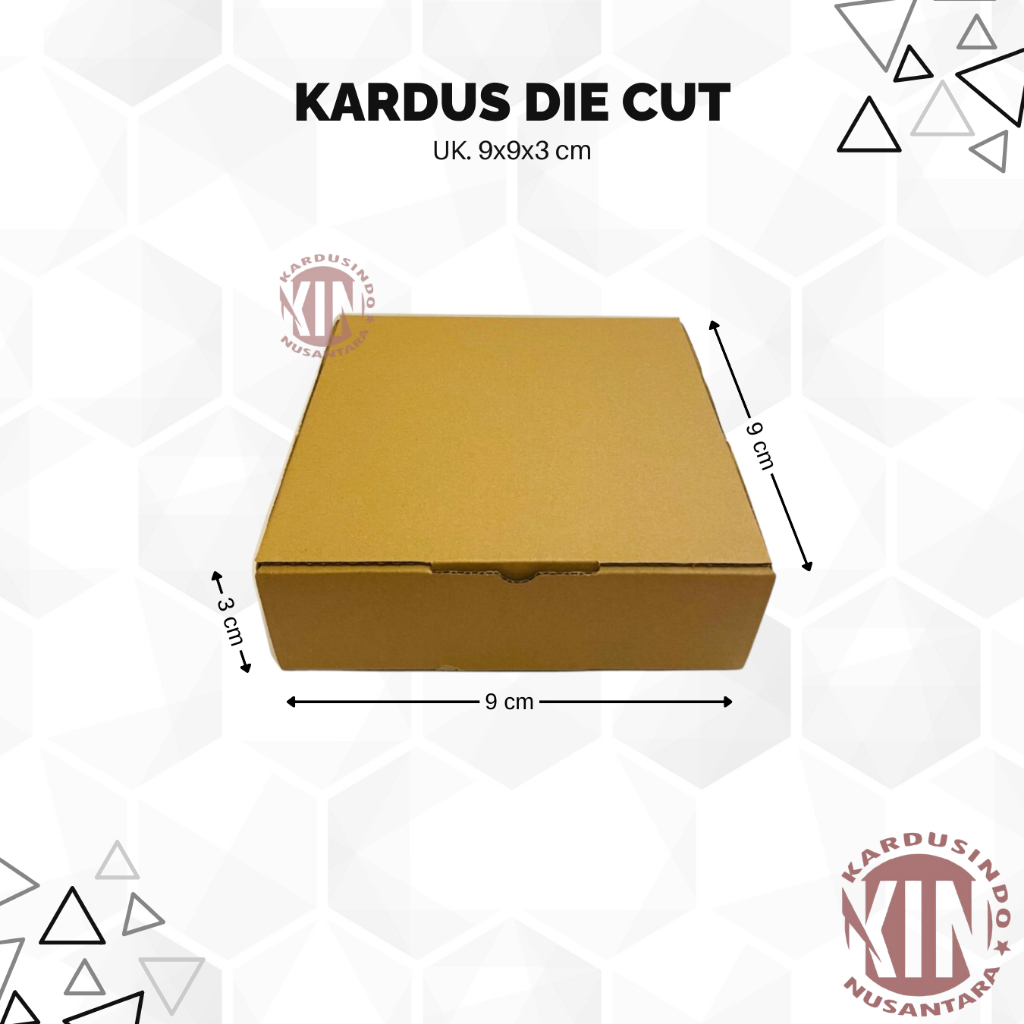 

Kardus die cut polos baru uk 9x9x3 cm