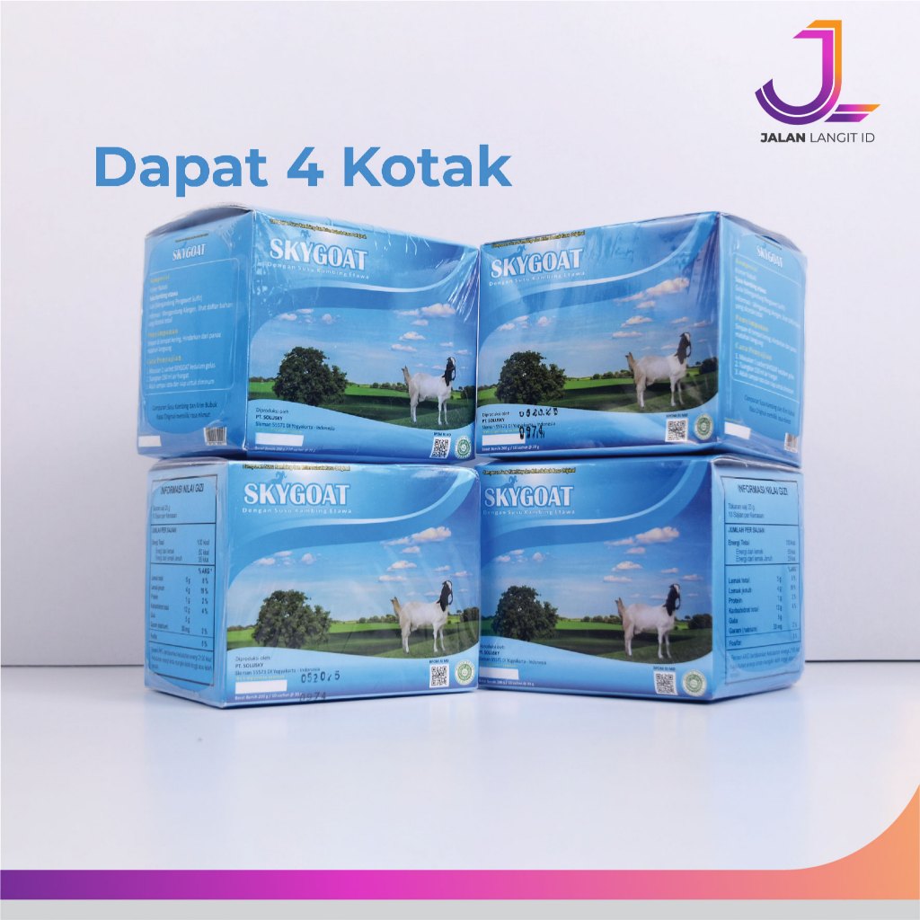

Bundling Susu Kambing Sky Goat Bundling 1 Paket Isi 4 Box Kemasan 200gr isi 10 Sachet