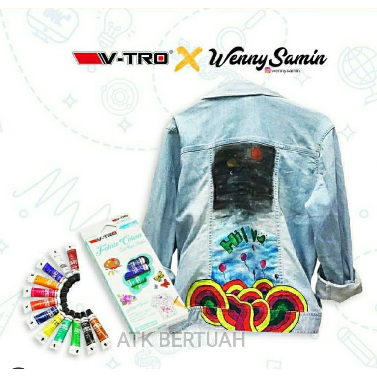 

ART G88J VTRO VTRO FABRIC COLOR SET 12 WARNA CAT KAIN TEKSTIL KAOS SEPATU