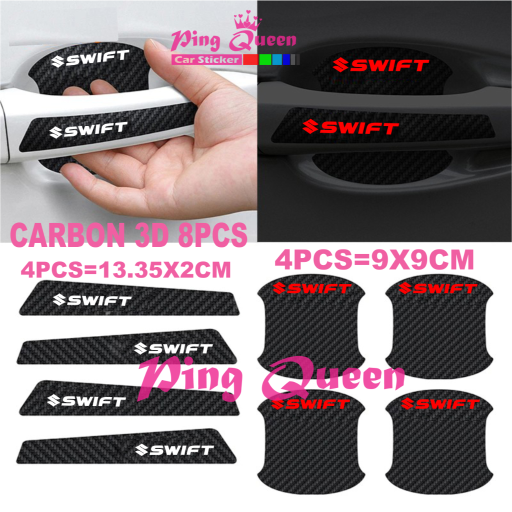8PCS STICKER HANDLE MOBIL SWIFT STICKER PELINDUNG HANDLE GAGANG PINTU MOBIL SUZUKI SWIFT