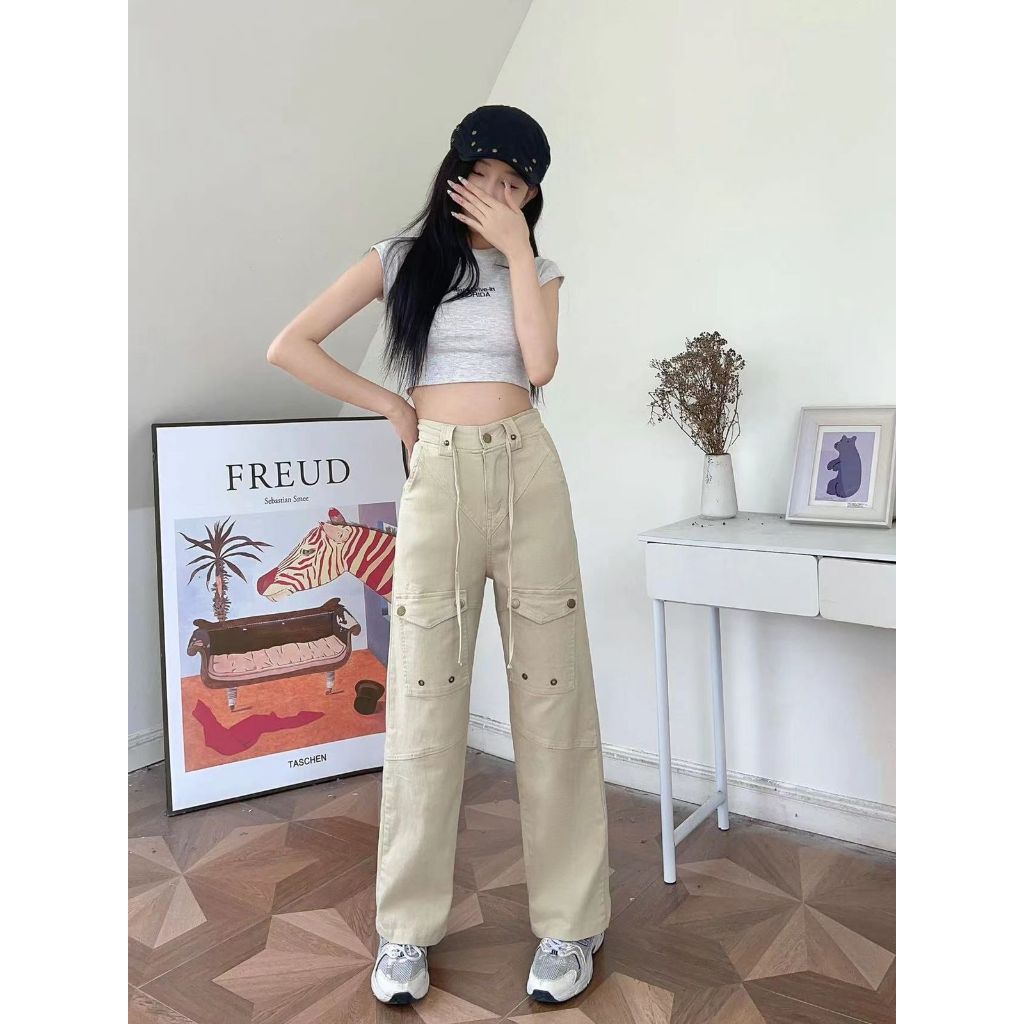 CARGO PANTS HIGHWAIST CELANA CARGO WANITA HW