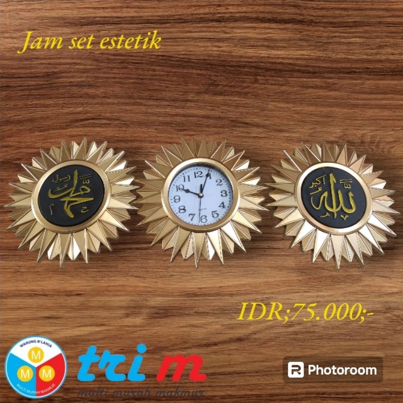 hiasan dinding set/hiasan dinding/jam set estetik murah