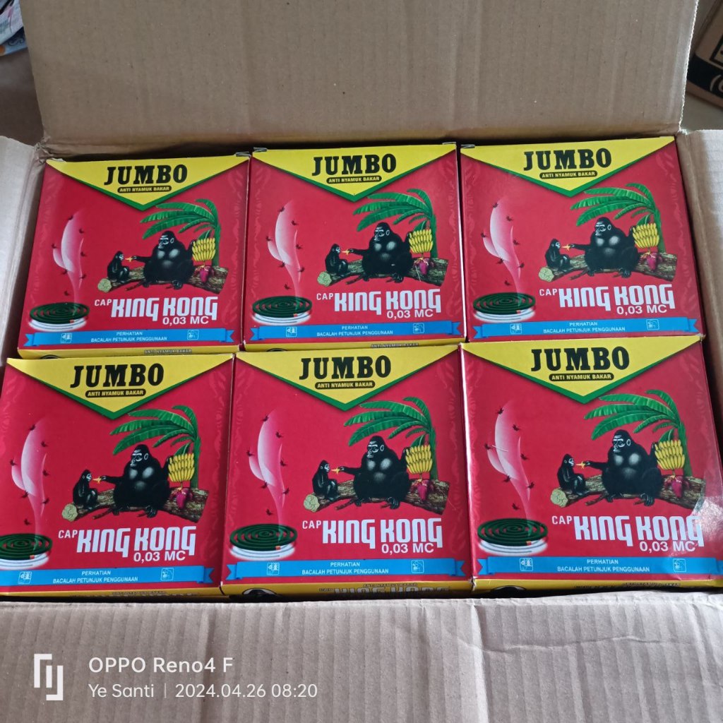 Obat Nyamuk Bakar Kingkong Jumbo (Isi 5 Pasang)