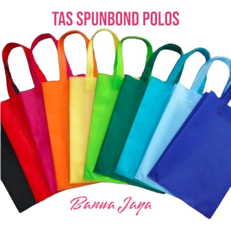 

Goodie Bag Tas Belanja Spunbond Model Tali Handle Ukuran 25x35 cm / 30 x 40 cm Kantong Kain Souvenir