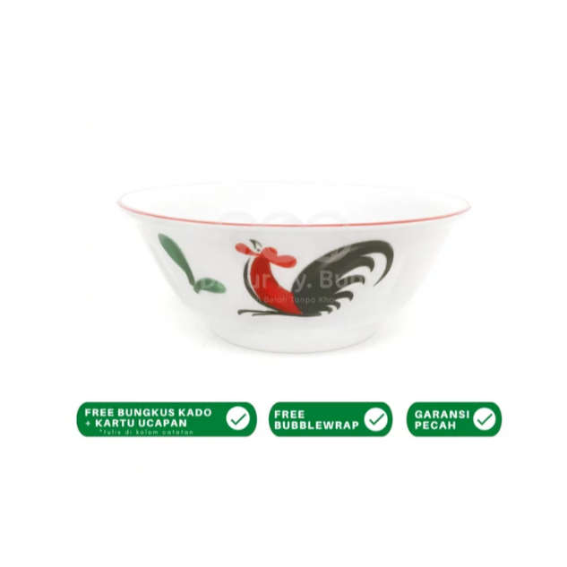 PREMIUM Mangkok Baso Besar - Ayam Jago Seri 2 - Mangkuk Bakso