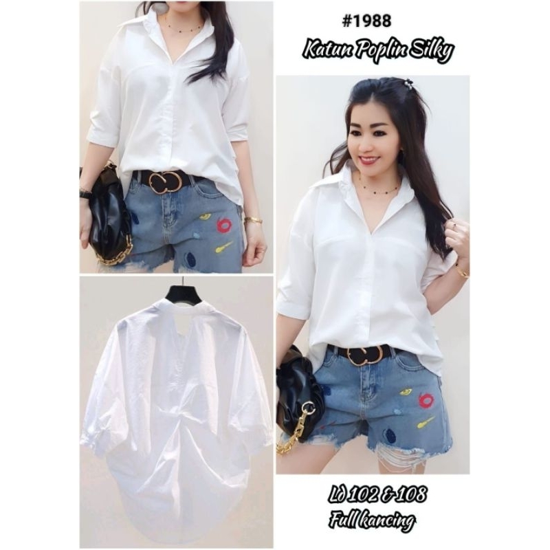 1988- KEMEJA POLOS SILKY BAHAN KATUN POPLIN
