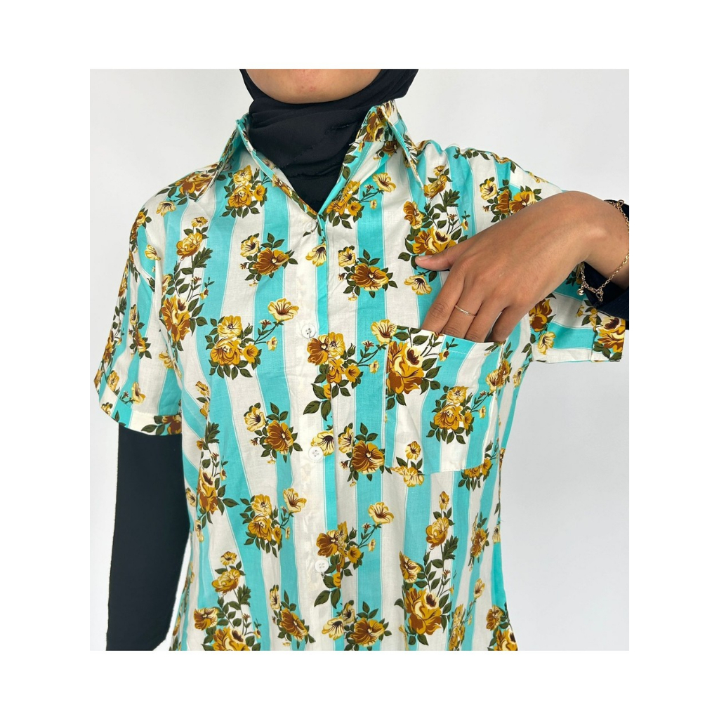 Tunik Kemeja Motif Striped Busui Friendly