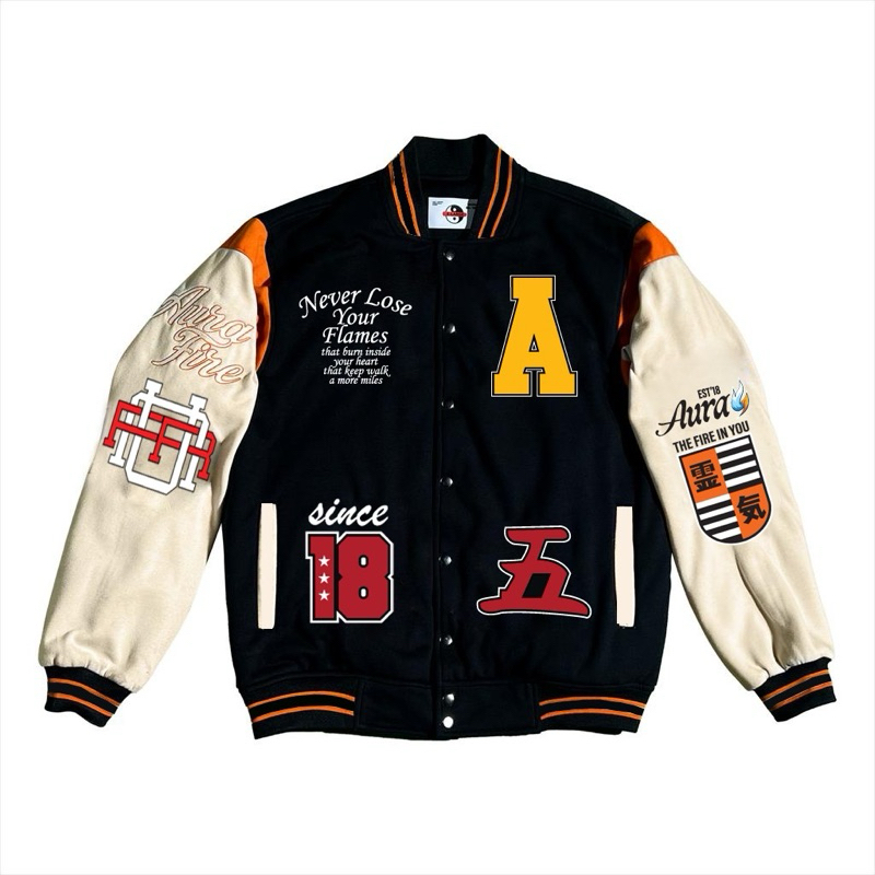 JAKET VARSITY AURA FIRE READY SIZE S-6XL