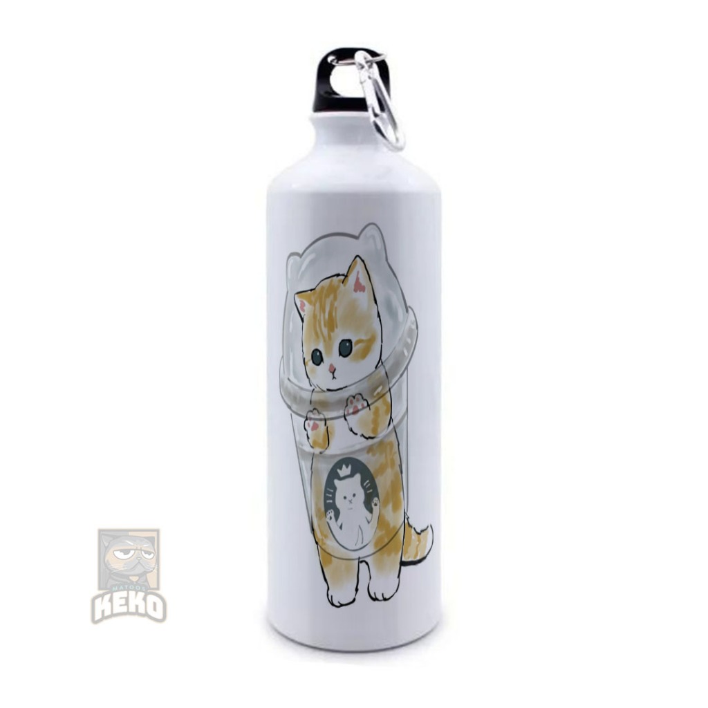 Botol Sport Motif Cat Astronot Boba Keko | Botol Sport 750 ml | Tumbler Custom | Tumbler Custom Nama