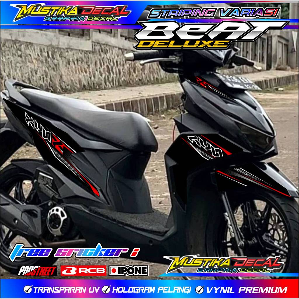 STRIPING VARIASI LIST MOTOR BEAT DELUXE NVX / STICKER VARIASI HONDA BEAT DELUXE NVX