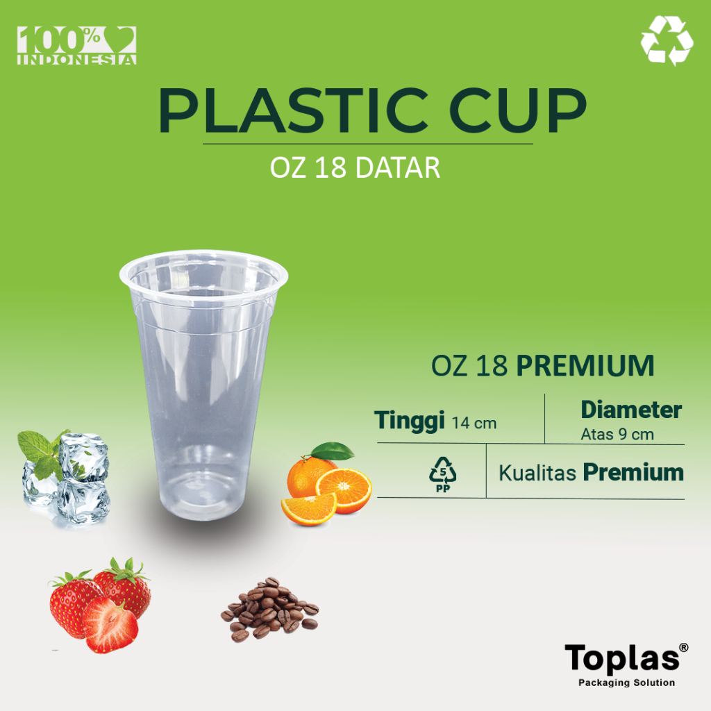 BEBAS Gelas Plastik Cup Oz 18 (ISI 50) / Gelas Plastik 18 oz / Gelas Plastik Cup oz 18