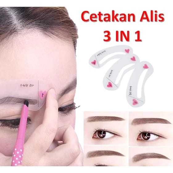 CETAKAN ALIS / BROW CLASS / CETAKAN ALIS KOREA ISI 3 PCS/ Cetakan Alis MURAH