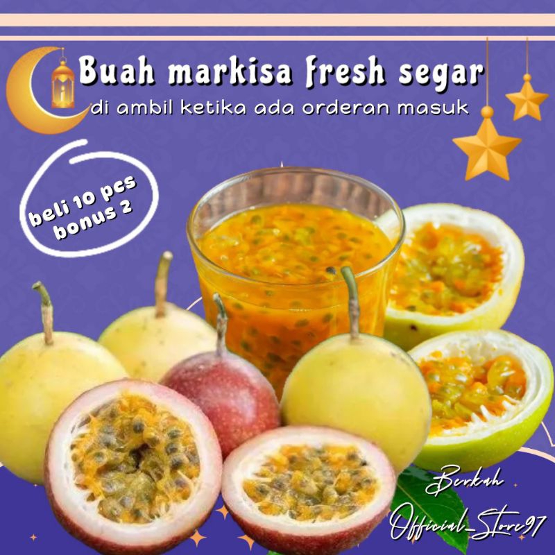 

BUAH MARKISA FRESH SEGAR PER PCS [beli 10 bonus 1]