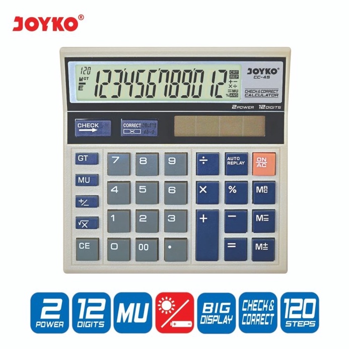 

ART Q17E Calculator Kalkulator Joyko CC45 12 Digits Check Correct