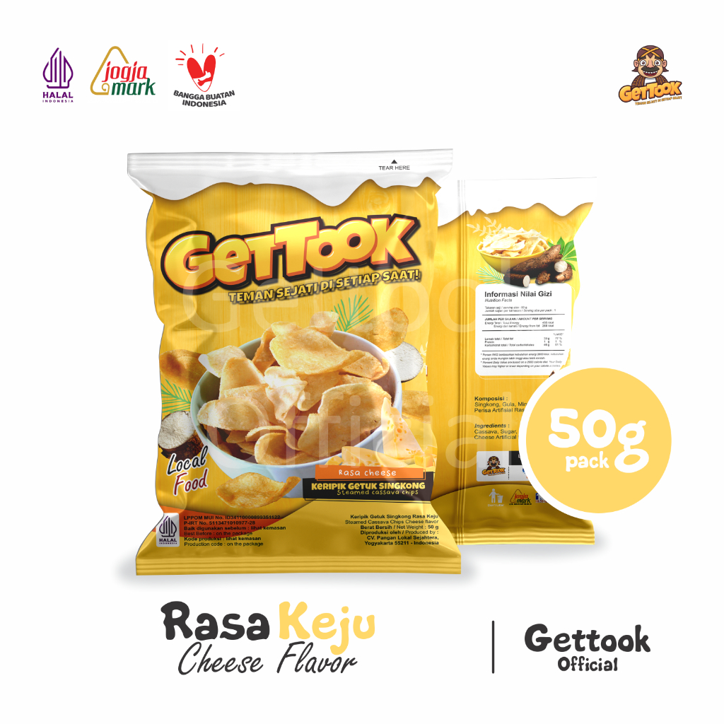 

Gettook Keripik Singkong 50g Rasa Keju