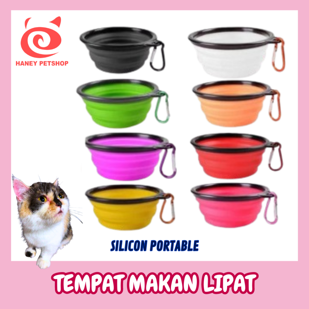 Tempat Makan Minum Lipat Portable Kucing Anjing | Tempat Makan Praktis