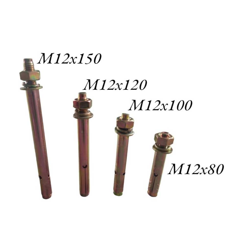 Dynabolt M12x60, 12x70, 12x80, Harga PCS