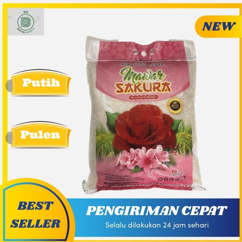 

BERAS CAP MAWAR SAKURA 5L/5KG BERAS PUTIH BERSIH