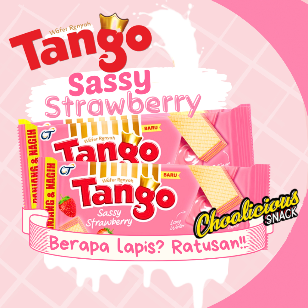 

WAFER TANGO Sassy Strawberry Delight Wafer Krim Renyah Snack 110 gram