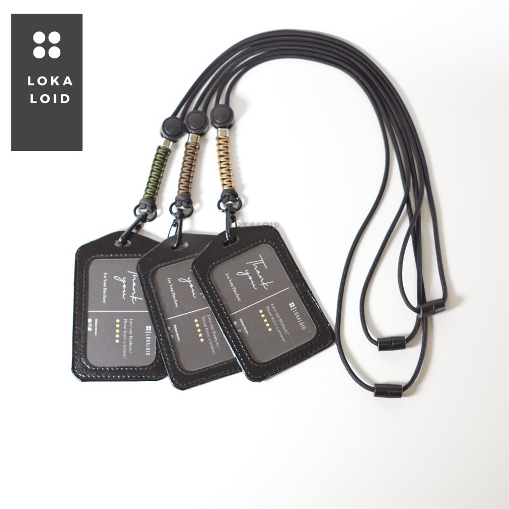 

ART K27D Lokaloid Lanyard ID Gantungan Tali Premium Paracord Holder ID Nametag Kulit Panjang Tali 5cm