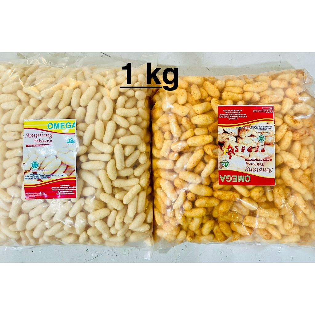 

Amplang OMEGA berat 1.000 gram / 1 kg besar, ikan tenggiri segar asli bergizi