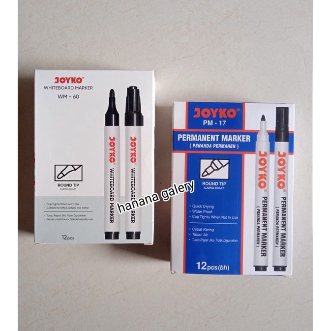 

ART B89R Spidol Joyko permanent Spidol Joyko White board 1 pack isi 12 pcs