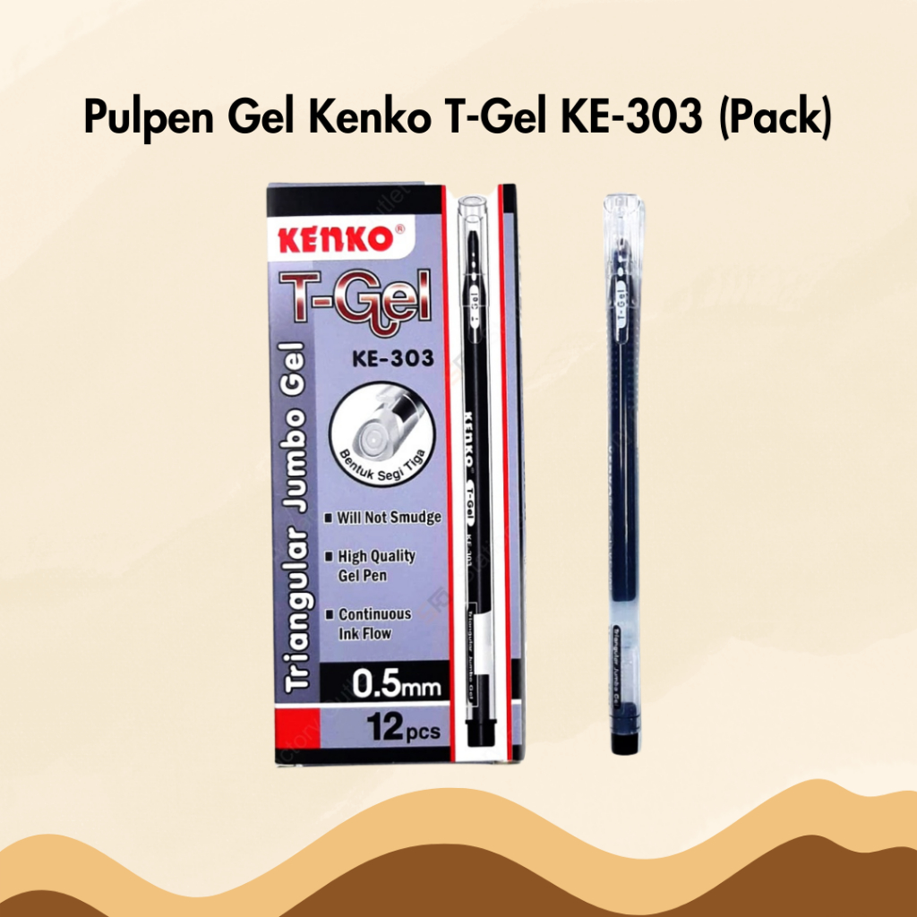 

Pulpen Gel Kenko T-Gel KE-303 0.5 mm 1 Pack Isi 12 Bolpen Bolpoin Ballpoint Pena Pen