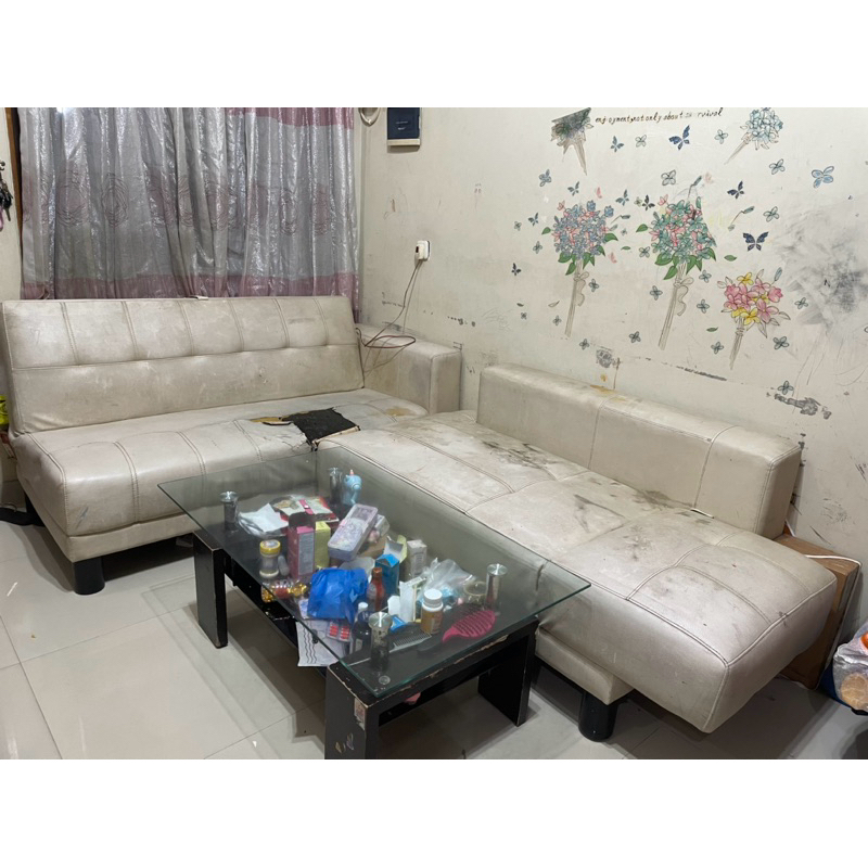 Sofa Bed Bekas bentuk L jual cepat