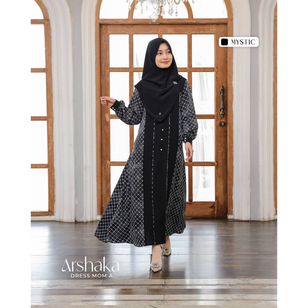 Arshaka Dress Mom A | Sarimbit motif Keluarga Ekslusif Shieraki NEW